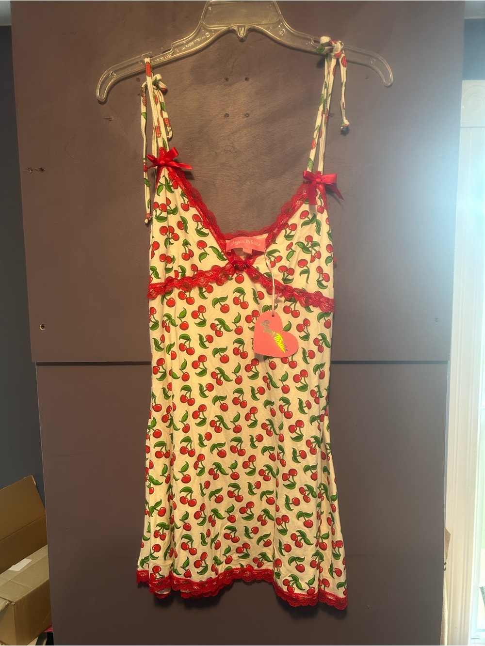 Sugar thrillz by dolls kill cherry mini dress size XL new with tags